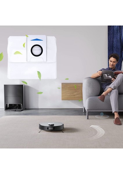 Ecovacs Deebot X1 Omni Otomatik Boşaltma Istasyonu Için 6 Adet Toz Torbası, Ecovas Omni X1/x1 Plus Için 3l Kapasiteli Yedek Çanta