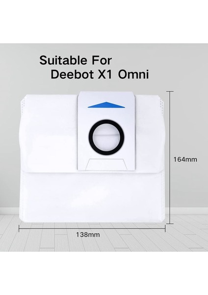 Ecovacs Deebot X1 Omni Otomatik Boşaltma Istasyonu Için 6 Adet Toz Torbası, Ecovas Omni X1/x1 Plus Için 3l Kapasiteli Yedek Çanta