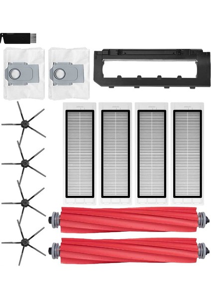 Ana Yan Fırça Filtre ve Toz Torbası Xiaomi Roborock Q5 Q5 + Robotik Süpürge Için Yedek Aksesuarlar
