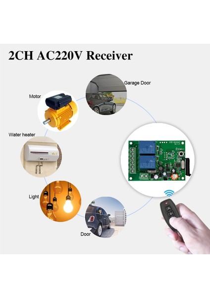433 Mhz Kablosuz Uzaktan Kumanda AC220V 2ch Rf Garaj Kapısı ve Kapı Motor Kontrolü Için Röle Alıcı ve Verici modelleri