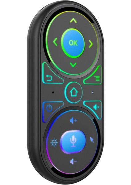 Air Mouse Ses Mikrofonu Rgb Arkadan Aydınlatmalı Gyro Uzaktan Kumanda Ir Öğrenme 2.4g Kablosuz Şarj Edilebilir Mini Uzaktan Kumanda