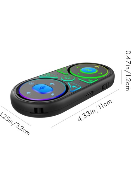 Air Mouse Ses Mikrofonu Rgb Arkadan Aydınlatmalı Gyro Uzaktan Kumanda Ir Öğrenme 2.4g Kablosuz Şarj Edilebilir Mini Uzaktan Kumanda