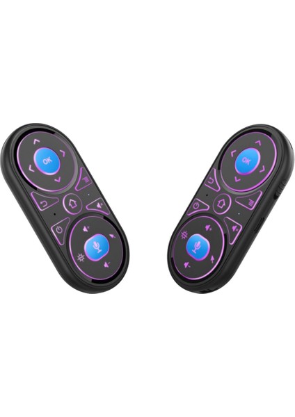 Air Mouse Ses Mikrofonu Rgb Arkadan Aydınlatmalı Gyro Uzaktan Kumanda Ir Öğrenme 2.4g Kablosuz Şarj Edilebilir Mini Uzaktan Kumanda