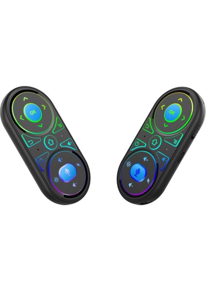 Air Mouse Ses Mikrofonu Rgb Arkadan Aydınlatmalı Gyro Uzaktan Kumanda Ir Öğrenme 2.4g Kablosuz Şarj Edilebilir Mini Uzaktan Kumanda