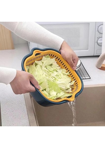 Sepetler Meyve Yıkama Sepeti Çok Fonksiyonlu Drenaj Sepeti Istiflenebilir Lavabolar Mutfak Kevgir Seti Drenaj Için C fiyatları