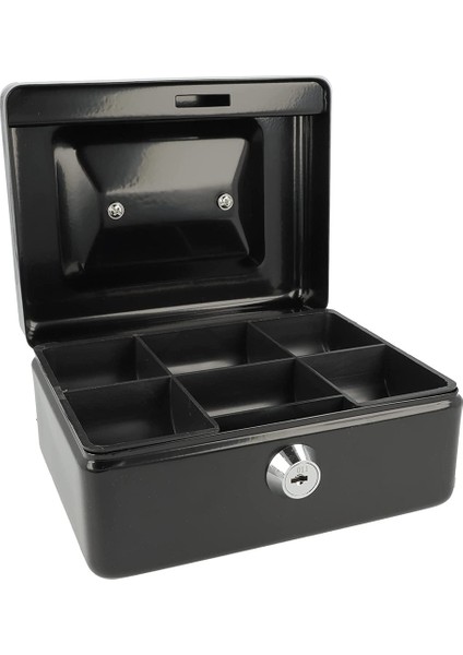 Çıkarılabilir Bozuk Para Tepsili Kilitli Metal Para Kasası ve Tuş Kilidi 150X120X8MM