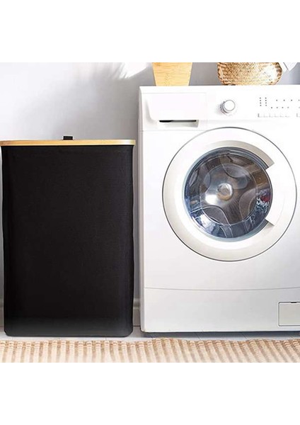 Kapaklı Çamaşır Sepeti, Çıkarılabilir Çamaşır Torbalı Siyah Çamaşır Sepeti - Banyo ve Yatak Odası Için Çamaşır Ayırıcı modelleri