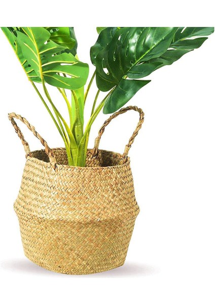 Astarlı Bitki Sepeti, Dokuma Seagrass Göbek Sepetleri, Yapay Ağaç Süslemeleri, Depolama Çamaşır Piknik Bakkal Hasır Çanta fiyatları