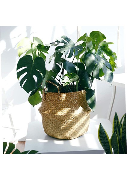 Astarlı Bitki Sepeti, Dokuma Seagrass Göbek Sepetleri, Yapay Ağaç Süslemeleri, Depolama Çamaşır Piknik Bakkal Hasır Çanta fırsatları