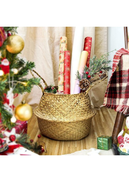 Astarlı Bitki Sepeti, Dokuma Seagrass Göbek Sepetleri, Yapay Ağaç Süslemeleri, Depolama Çamaşır Piknik Bakkal Hasır Çanta indirimleri