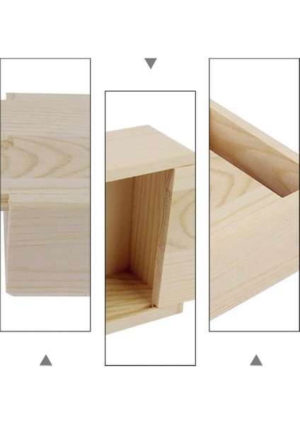 10 Adet 8.5X8.5X4CM El Yapımı Ahşap Kutu Sabun Mücevher Kabı Sürgülü Kapak Kutusu