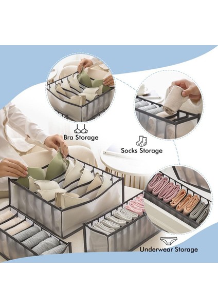 3'lü İç Çamaşırı Düzenleyici - Gri(Yurt Dışından) fiyatları