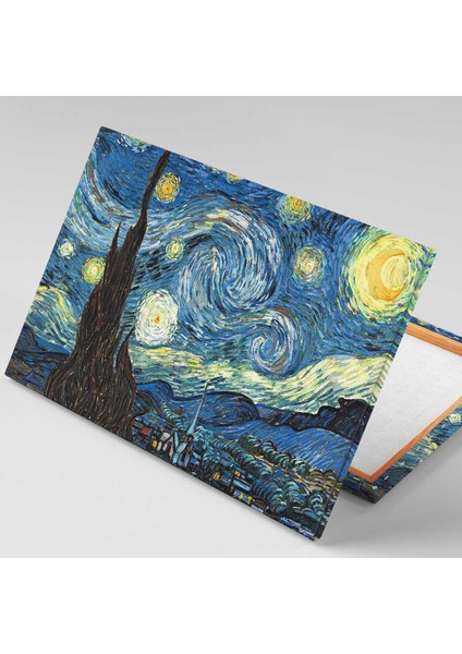 Van Gogh Yıldızlı Gece Tablosu Modern Sanat Yağlı Boya Efektli Kanvas Tablo