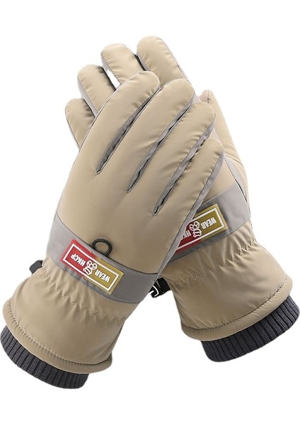 Kış Unisex Kayak Su Geçirmez ve Kadife Dayanıklı Aşınmaya Dayanıklı Eldiven (Yurt Dışından)