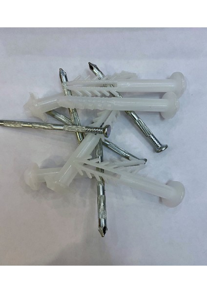 Korniş montaj Seti ( 50 Adet Set ) 7 mm Dubel + Çelik Çivi )