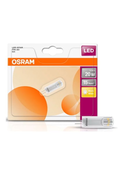 Led Star Pin 1,8W Sarı Işık G4 Duy