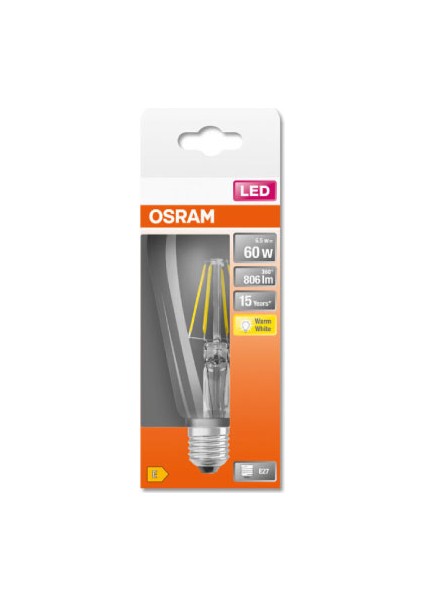 Led Edison Filaman 6,5W Sarı Işık E-27 806lm Ampul