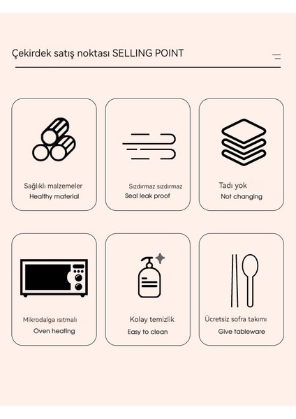 Iş/okul Portatif Öğle Yemeği Kutusu - Üç Bölmeli (Yurt Dışından) fırsatları