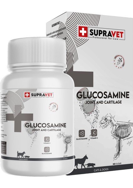 Glucosamine Kedi ve Köpek Sağlığı Glukozamin Tablet + Vitamin C 75 Tablet