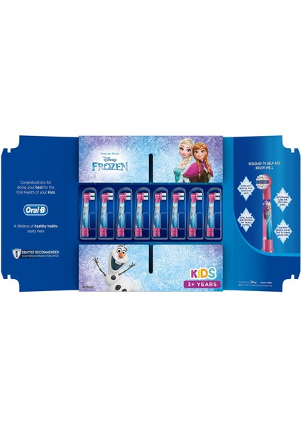 Frozen Çocuklar İçin 8'li Diş Fırçası Yedek Başlığı EB10 modelleri