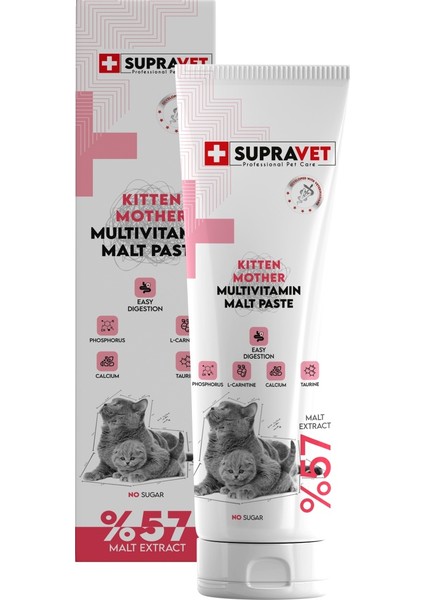 Hamile ve Yavru Kediler Için Kalsiyum ve Taurinli Multi Vitamin Kedi Macunu 100 Gr. (%57 Extra Malt)