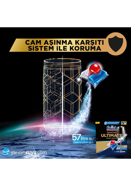 Quantum Ultimate 60 Kapsül Bulaşık Makinesi Deterjanı Tableti + Temizlik ve Bakım Seti