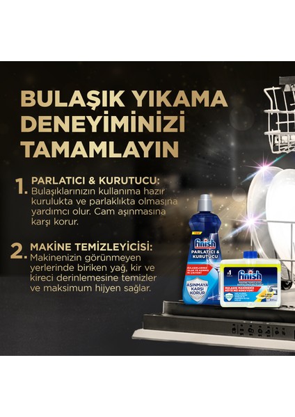 Quantum Ultimate 60 Kapsül Bulaşık Makinesi Deterjanı Tableti + Temizlik ve Bakım Seti