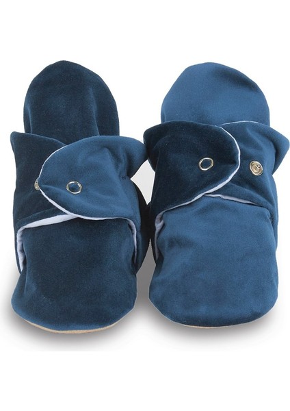 Kadife Kaydırmaz Tabanlı Pamuk Astarlı Çıtçıtlı Lacivert Panduf - F-870 fiyatları