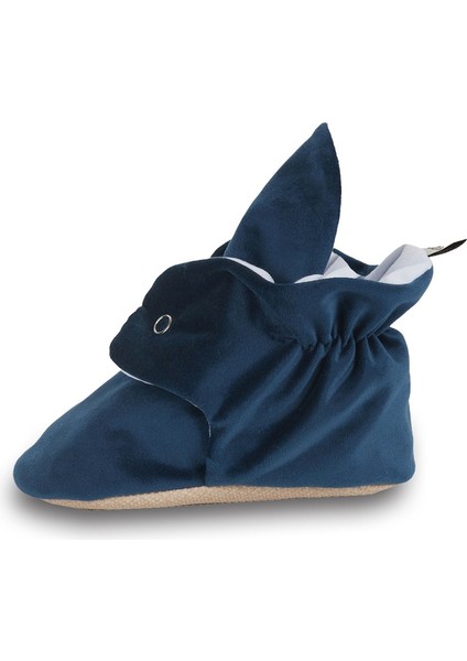 Kadife Kaydırmaz Tabanlı Pamuk Astarlı Çıtçıtlı Lacivert Panduf - F-870 fırsatları