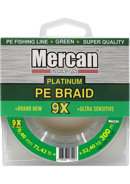 Platinum Pe 9x Örgü Ip 300 M Yeşil Makara Misina
