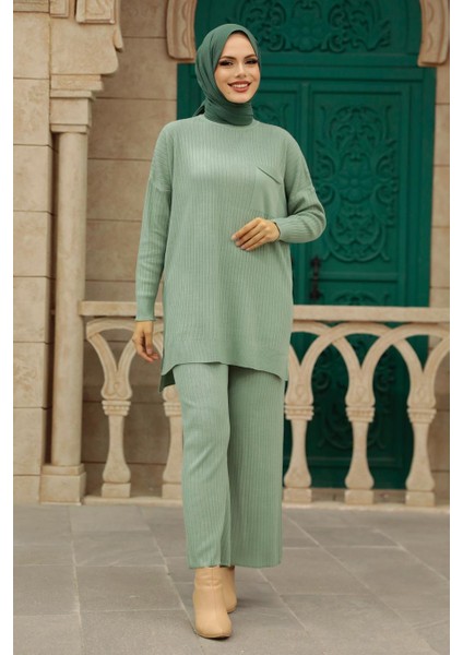 - Mint Tesettür Triko Ikili Takım 34060MINT