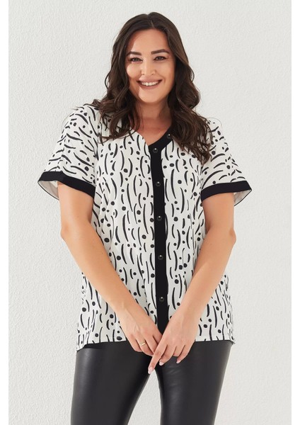 Büyük Beden Desenli Esnek Bluz fiyatları
