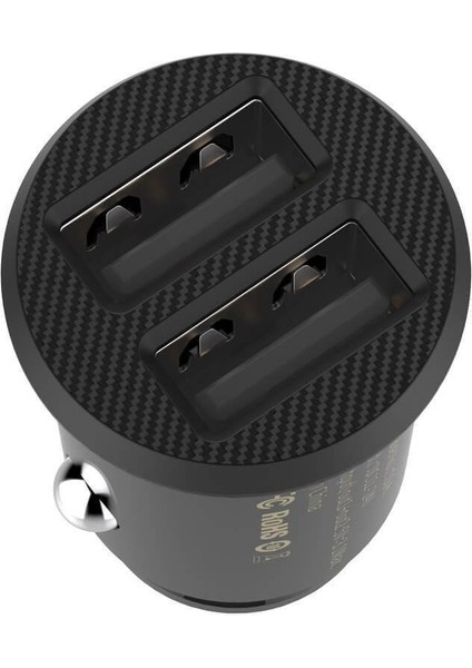 CCALL-ML01 Mini Dual USB 3.1A Max Çıkışlı Hızlı Araç Şarj Başlığı - Siyah