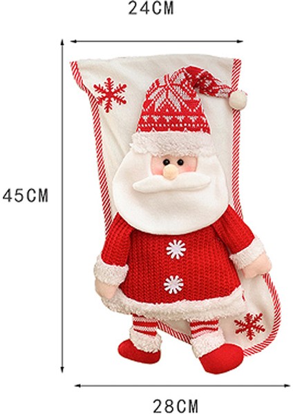 Noel Çorap Örme 3D Yaşlı Kardan Adam Şeker Çantası Noel Ağacı Noel Partisi Dekorasyon (Yurt Dışından)