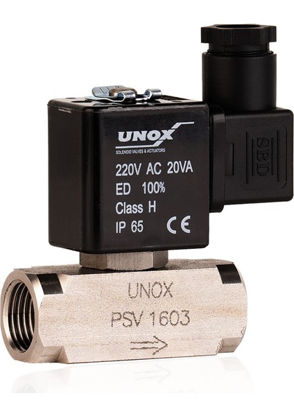 220 V AC Paslanmaz Takoz Gövde Normalde Kapalı Solenoid Valf (0-25 BAR)