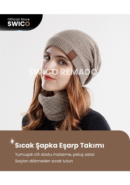 Erkek Kışlık Şapka Takımı - Haki (Yurt Dışından)
