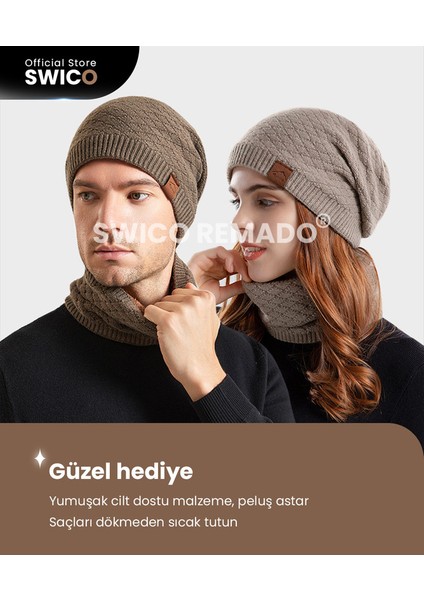 Erkek Kışlık Şapka Takımı - Haki (Yurt Dışından)