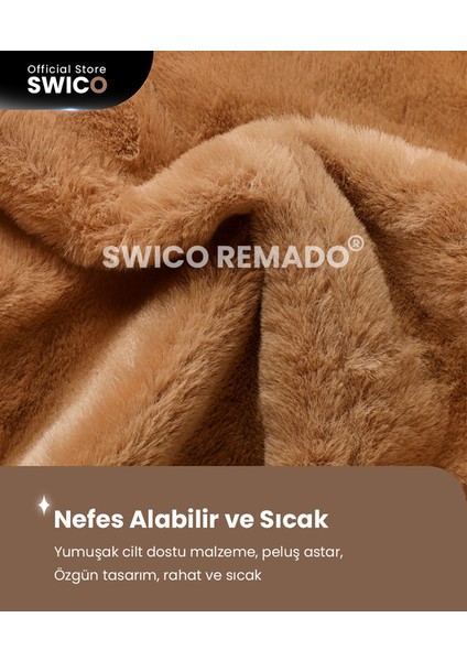 Swico Remado Kadın Kış Peluş Şapka - Siyah/beyaz  (Yurt Dışından)