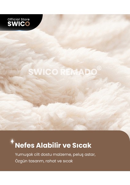 Kadın Kış Peluş Kova Şapka - Siyah/gri (Yurt Dışından)