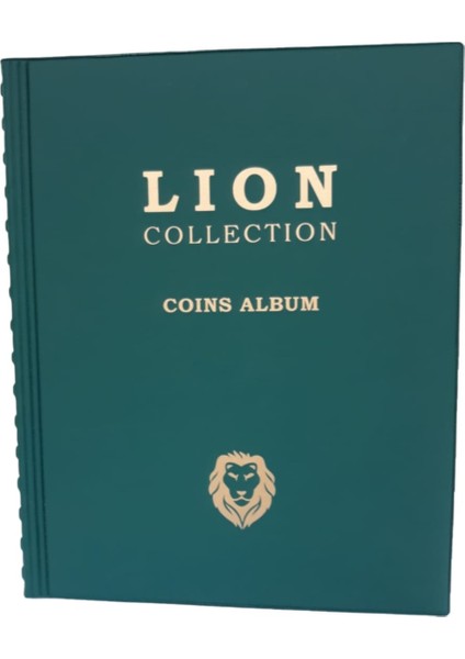Lion Madeni Para Albümü 12 Sayfa (210MMX265MM) - 372 Cepli - Yeşil