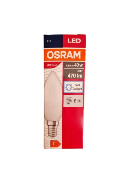 Led Value 4.9W Mum Beyaz Işık E-14 Ampul 470 lm