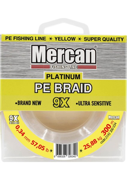 Platinum Pe 9x Örgü Ip 300 M Sarı Makara Misina