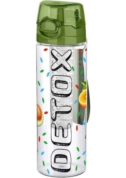 Buffer® Tutma Saplı Kilitli Kendiliğinden Süzgeçli Yer Kaplamaz Kolay Taşınabilir Detoks Sporcu Diyet Matarası