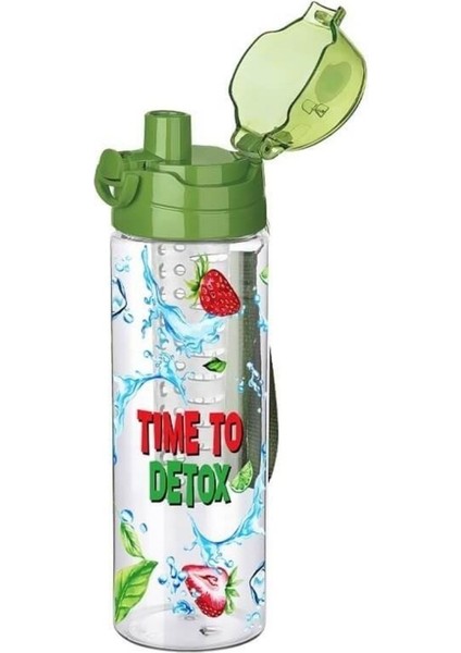 Buffer® Tutma Saplı Kilitli Kendiliğinden Süzgeçli Yer Kaplamaz Kolay Taşınabilir Detoks Sporcu Diyet Matarası