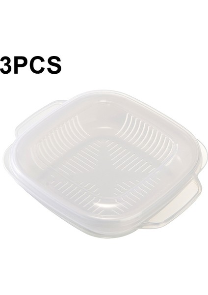 3 Adet Pirinç Taze Tutma Kutusu Dondurulabilir ve Yeniden Isıtılabilir Sebze Öğle Yemeği Kutusu (15.5X13.1X3.9CM) (Yurt Dışından)