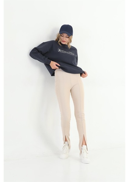 Kadın Siyah Basic Sweatshirt MW2248