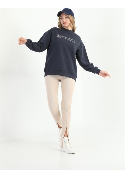 Kadın Siyah Basic Sweatshirt MW2248