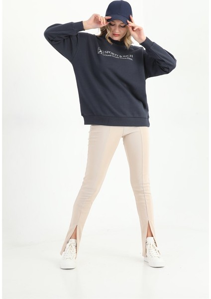 Kadın Siyah Basic Sweatshirt MW2248