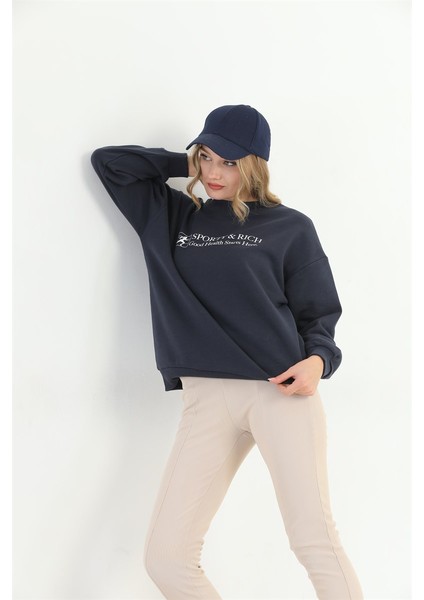 Kadın Siyah Basic Sweatshirt MW2248