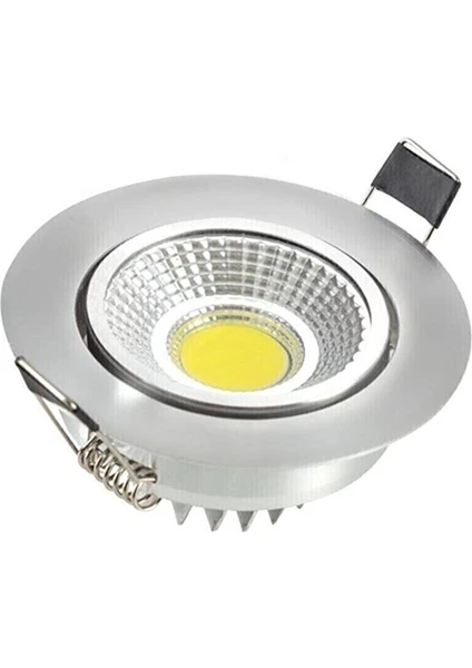 Cob Krom Kasa Beyaz Işık Trafolu 5 Watt LED Spot Armatür